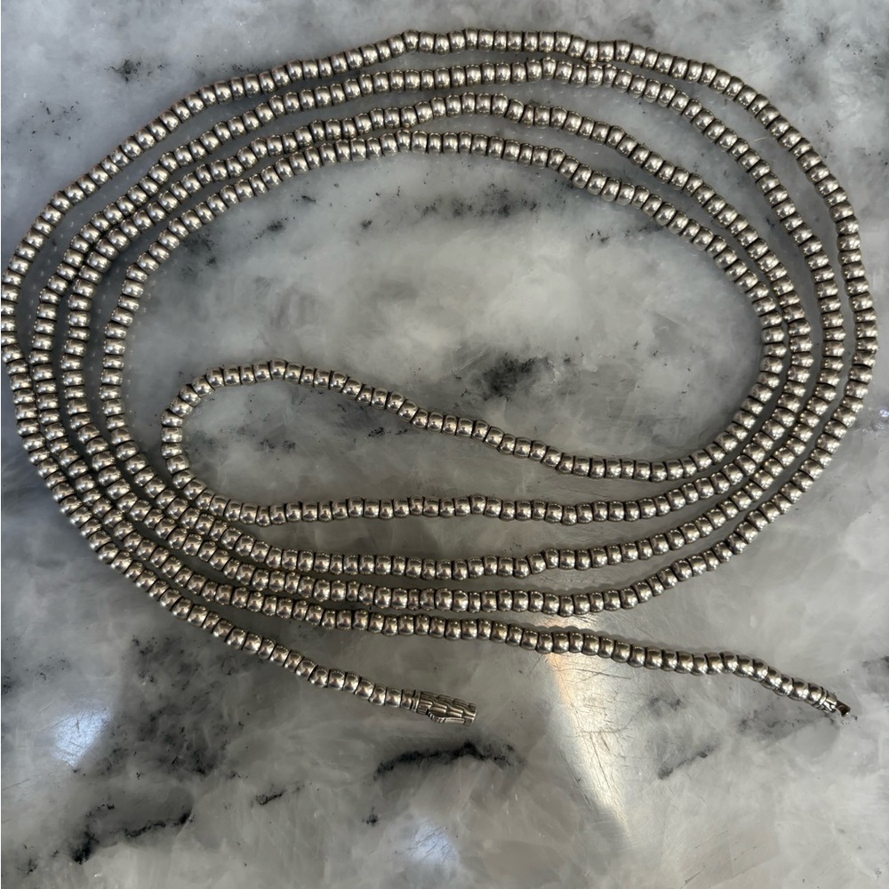John Hardy Silver Beaded necklace. - Picture 3 of 8